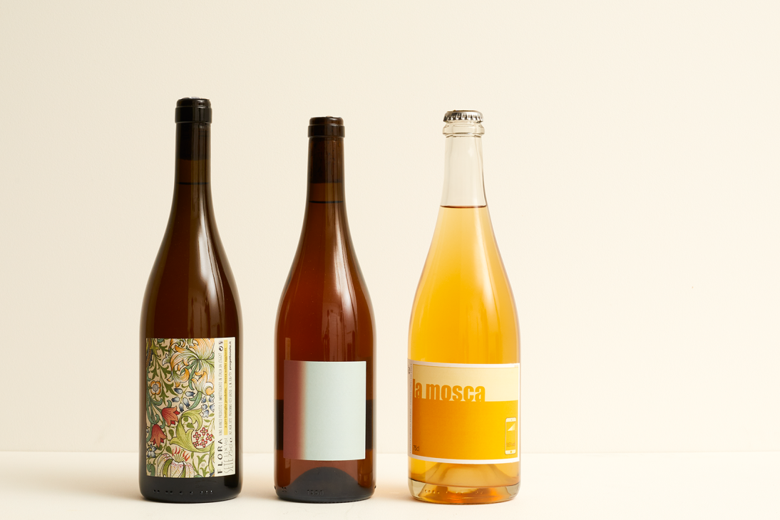 Three bottles of natural wine from The Natural Wine Company subscription service
