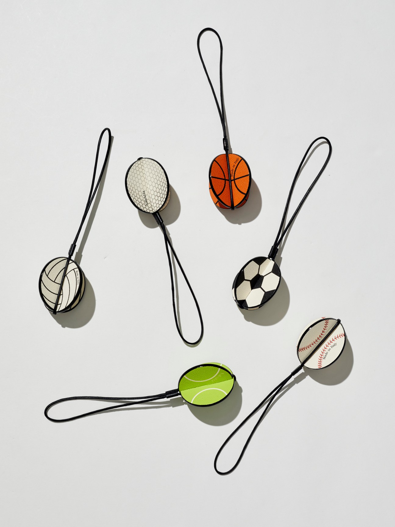 Olympic-themed bag charms by Valextra
