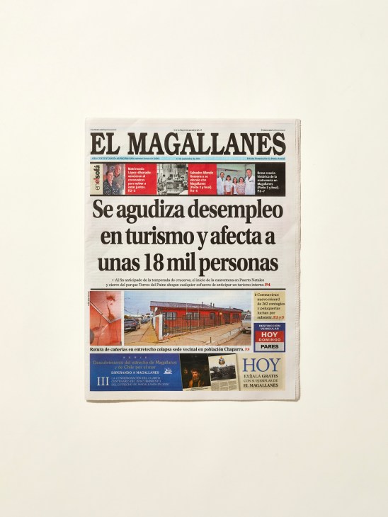 Front page or masthead of El Magallanes newspaper from Punta Arenas, Chile