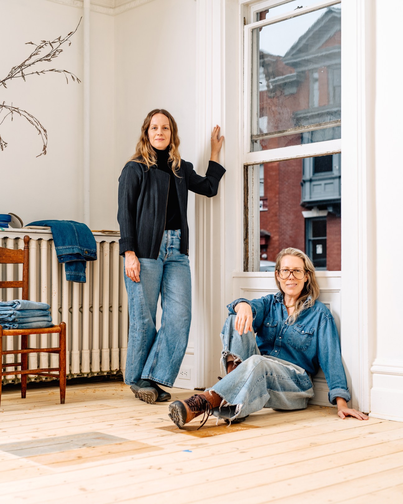 Claire Lampert (left) and Stacy Daily of B Sides standing in their denim store