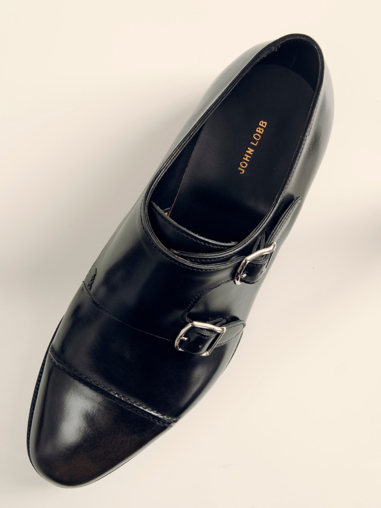 John Lobb workshop with tools and shoe components