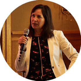 Ambassador Pälvi Pulli speaking at The Chiefs conference in St Moritz