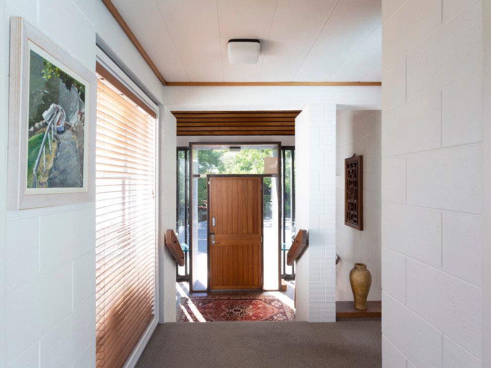 Looking down to the sunken entrance hall