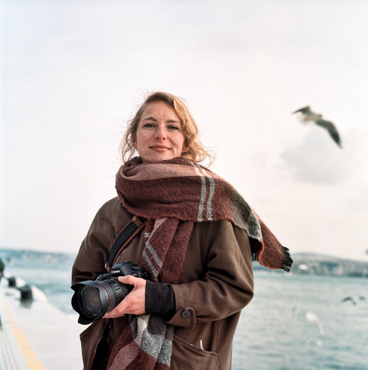 Maria Klenner portrait shot by Rena Effendi with Rolleiflex camera in outdoor setting