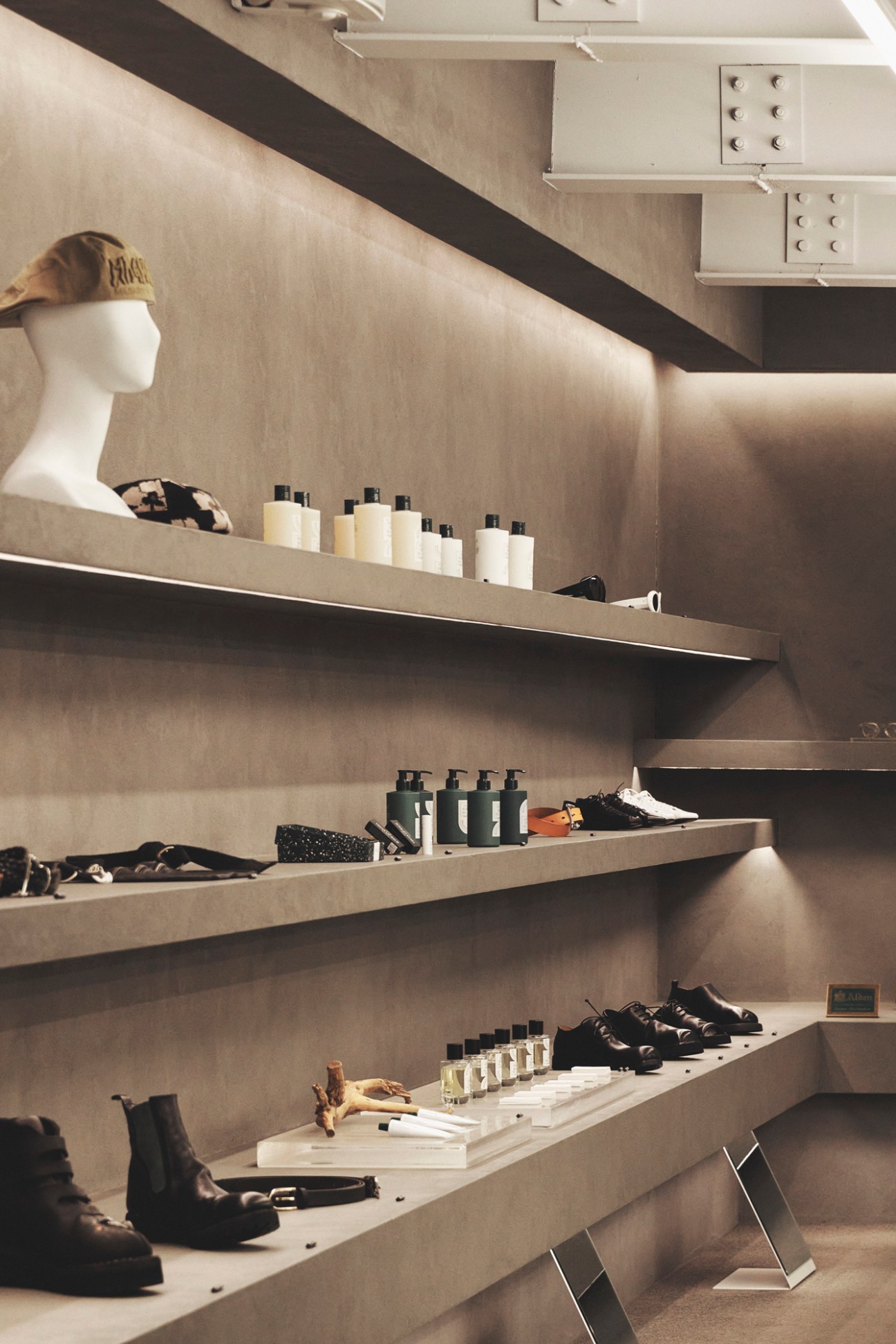 Close-up of garments displayed in 8Division store