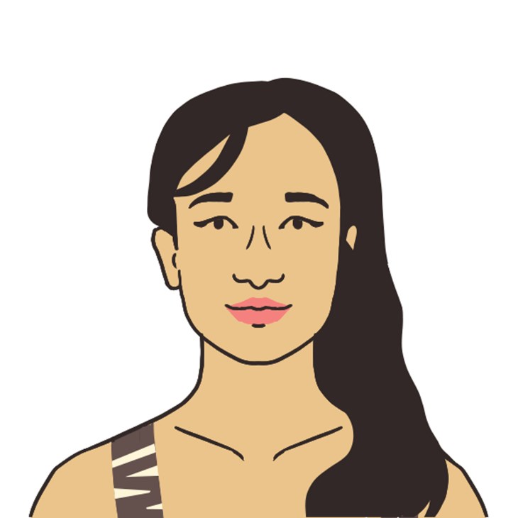 Portrait of journalist and author Te-Ping Chen in professional attire