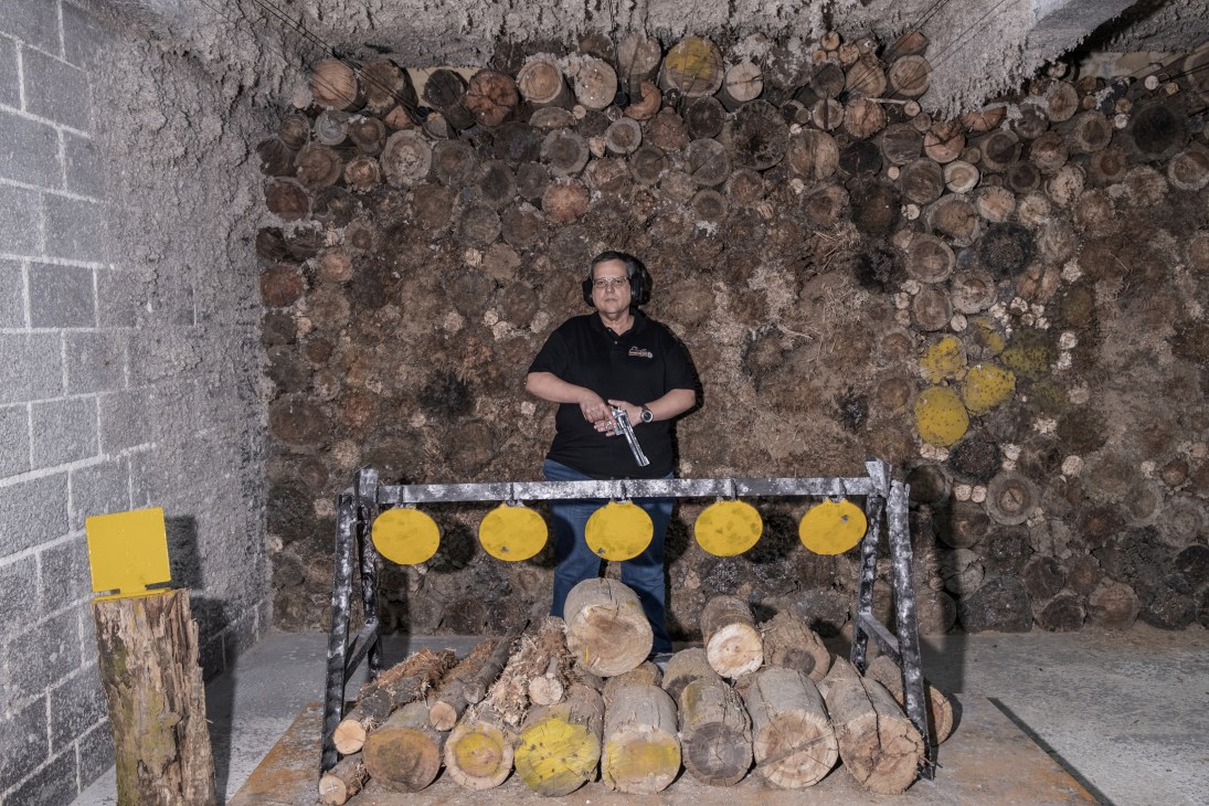 Gun-rights advocate Armando Piccinini at a branch of the Shooters, Hunters and Collectors' Club