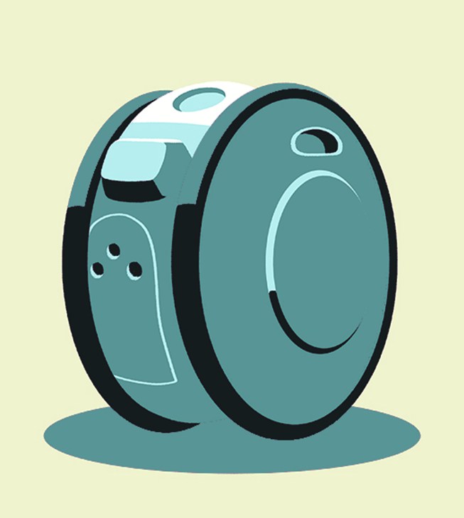 Piaggio Gita robot with two wheels and rounded teal design