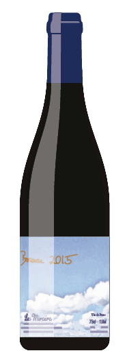 Illustrated wine bottle graphic for Domaine des Miroirs Côtes du Jura Berceau 2015
