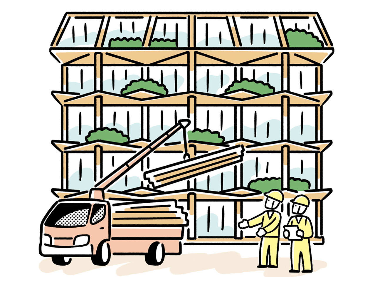 Illustration showing mixed-use development materiality
