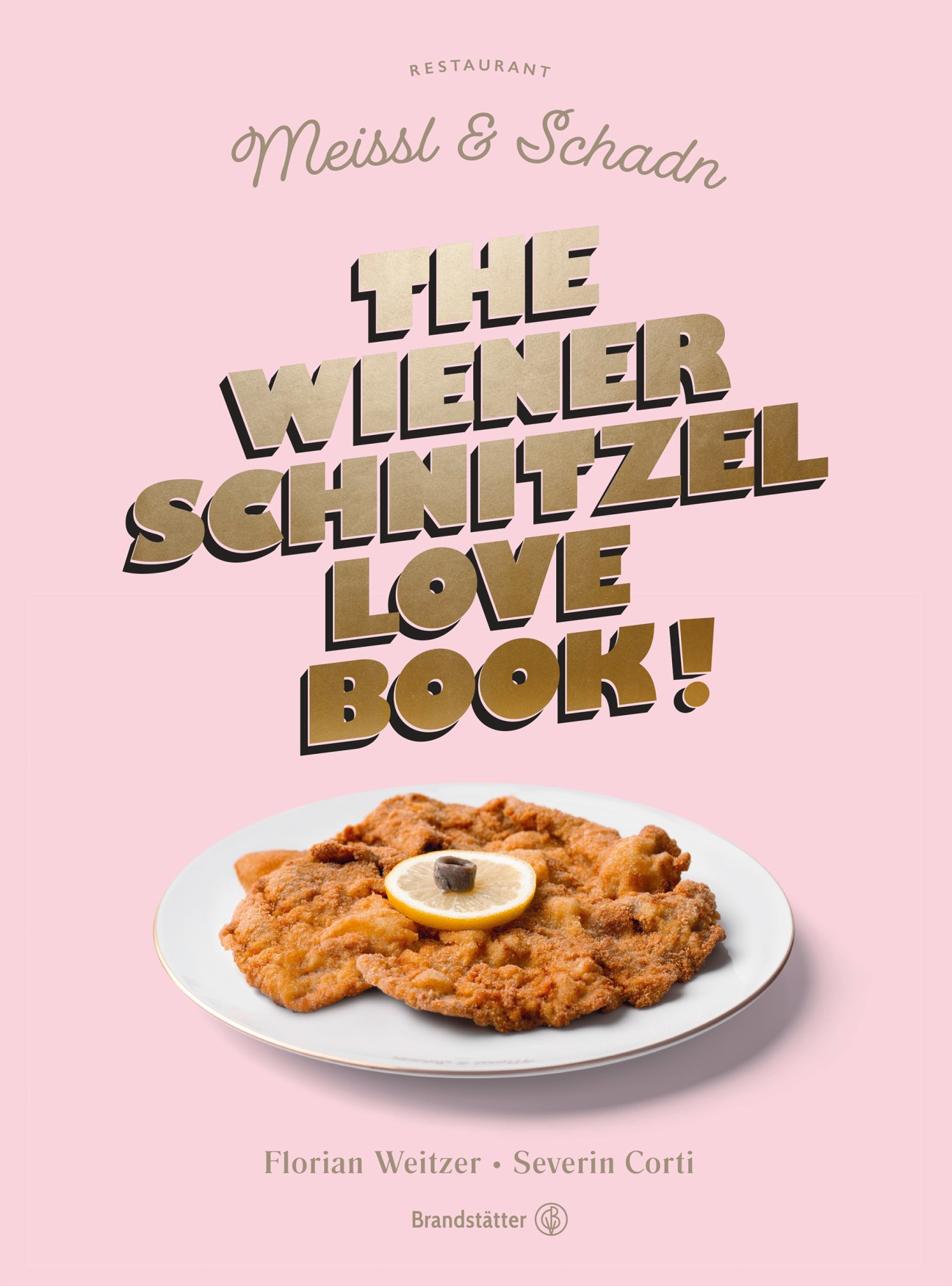 Book cover for The Wiener Schnitzel Love Book showing golden breaded schnitzel on white plate with lemon