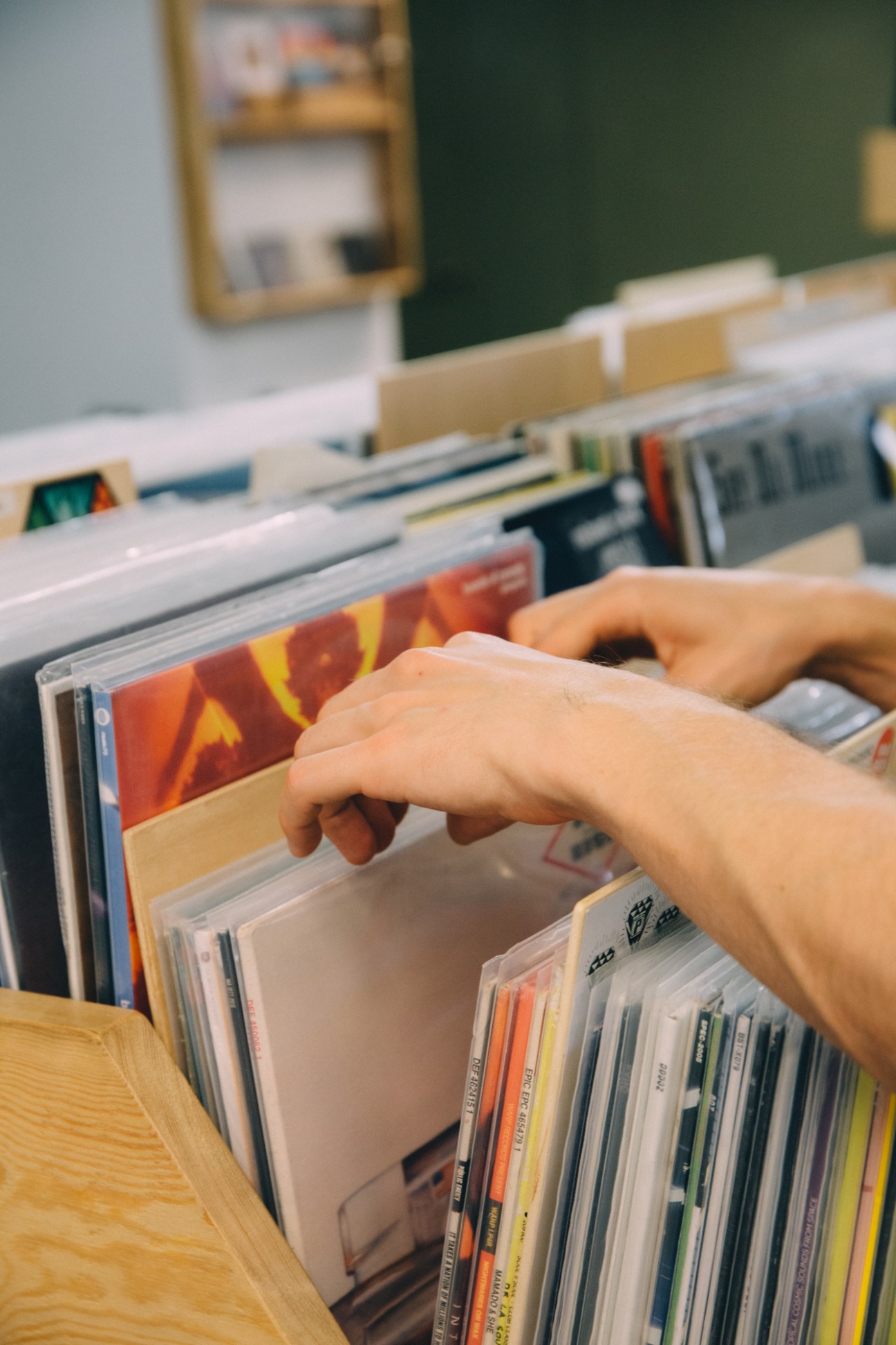 Vinyl records displayed at Underground shop