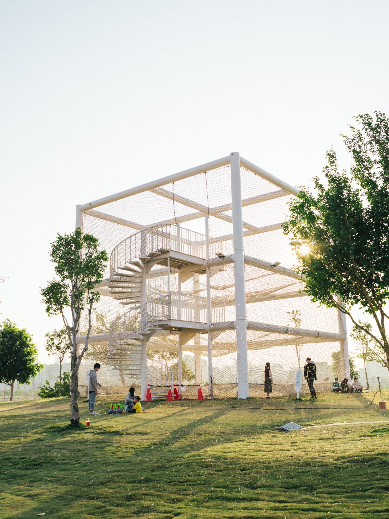 Interactive observation deck and picnic area in the park