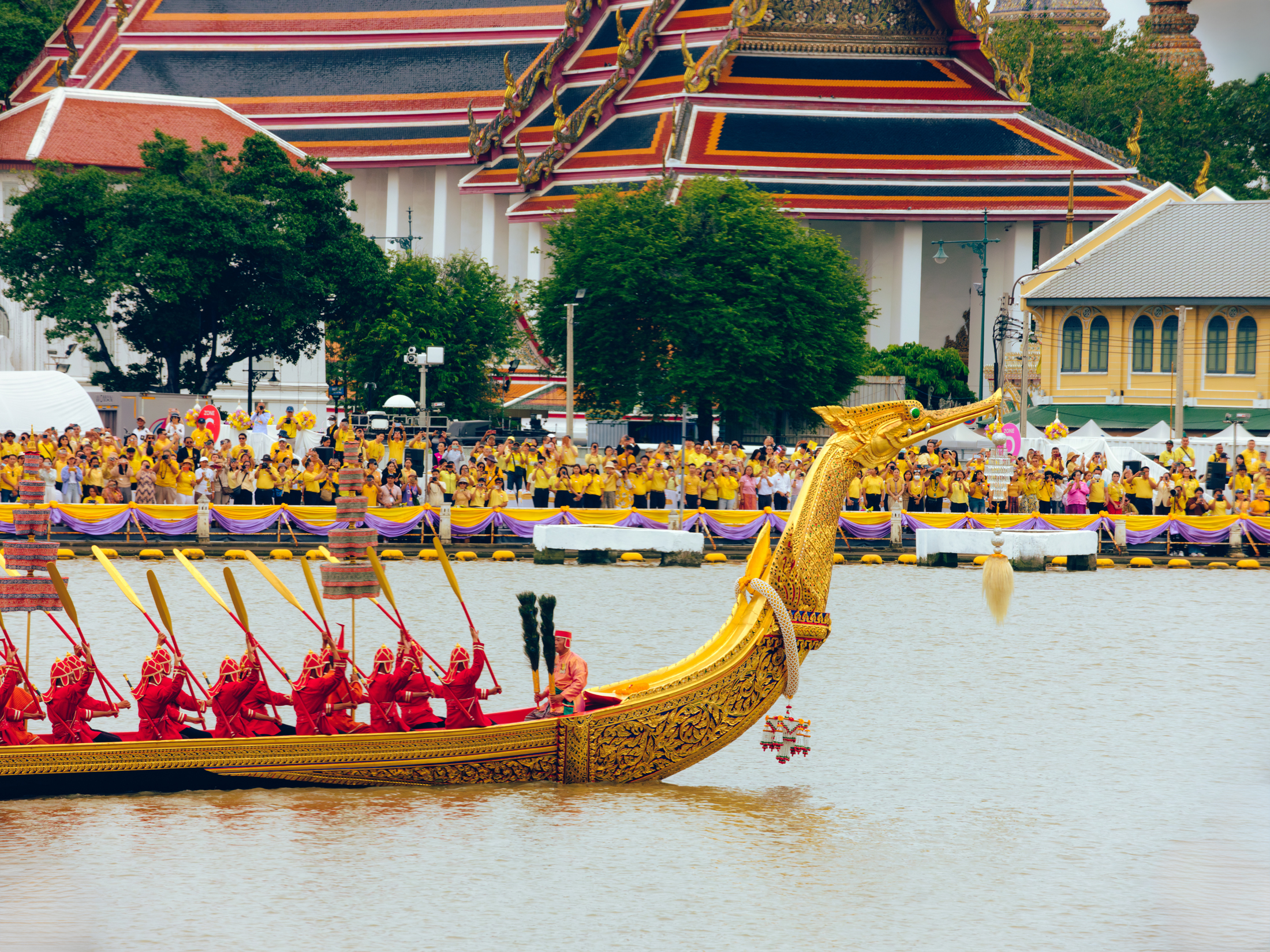 A royal barge procession in Thailand
