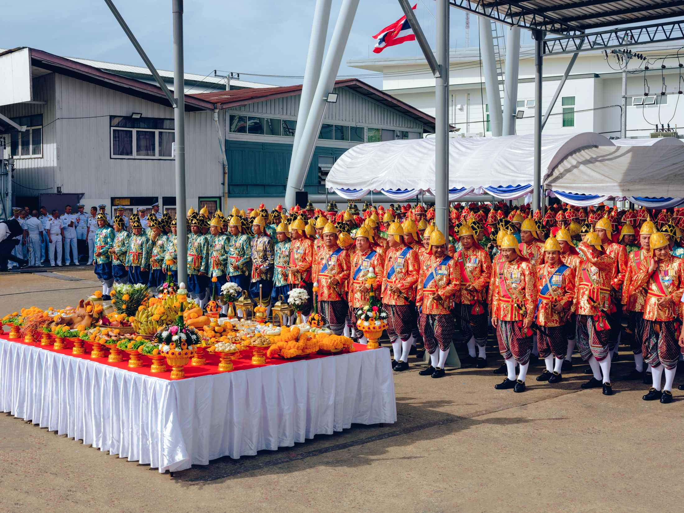 A group assembled for Thailand’s royal barge procession