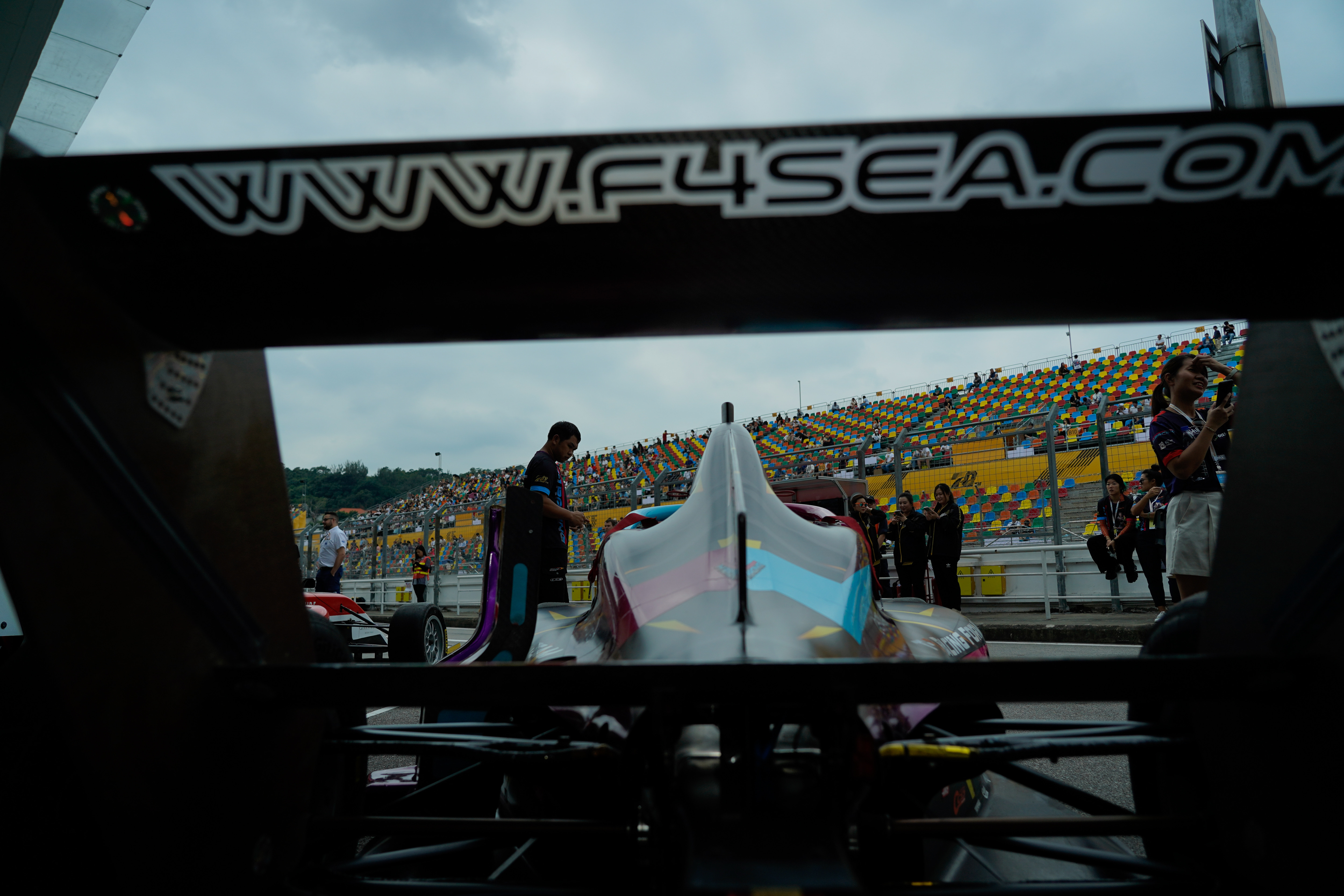 The wings of a racing car.