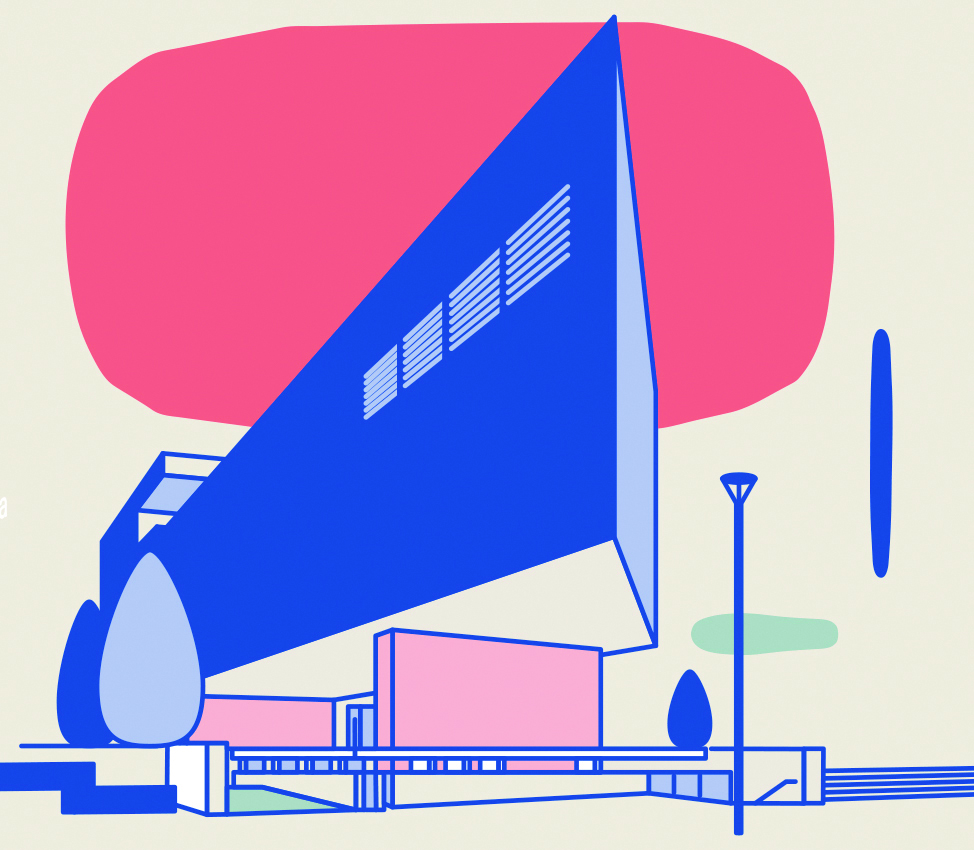 An illustration of Museo d’Arte della Svizzera Italiana (MASI) in the Lugano region.