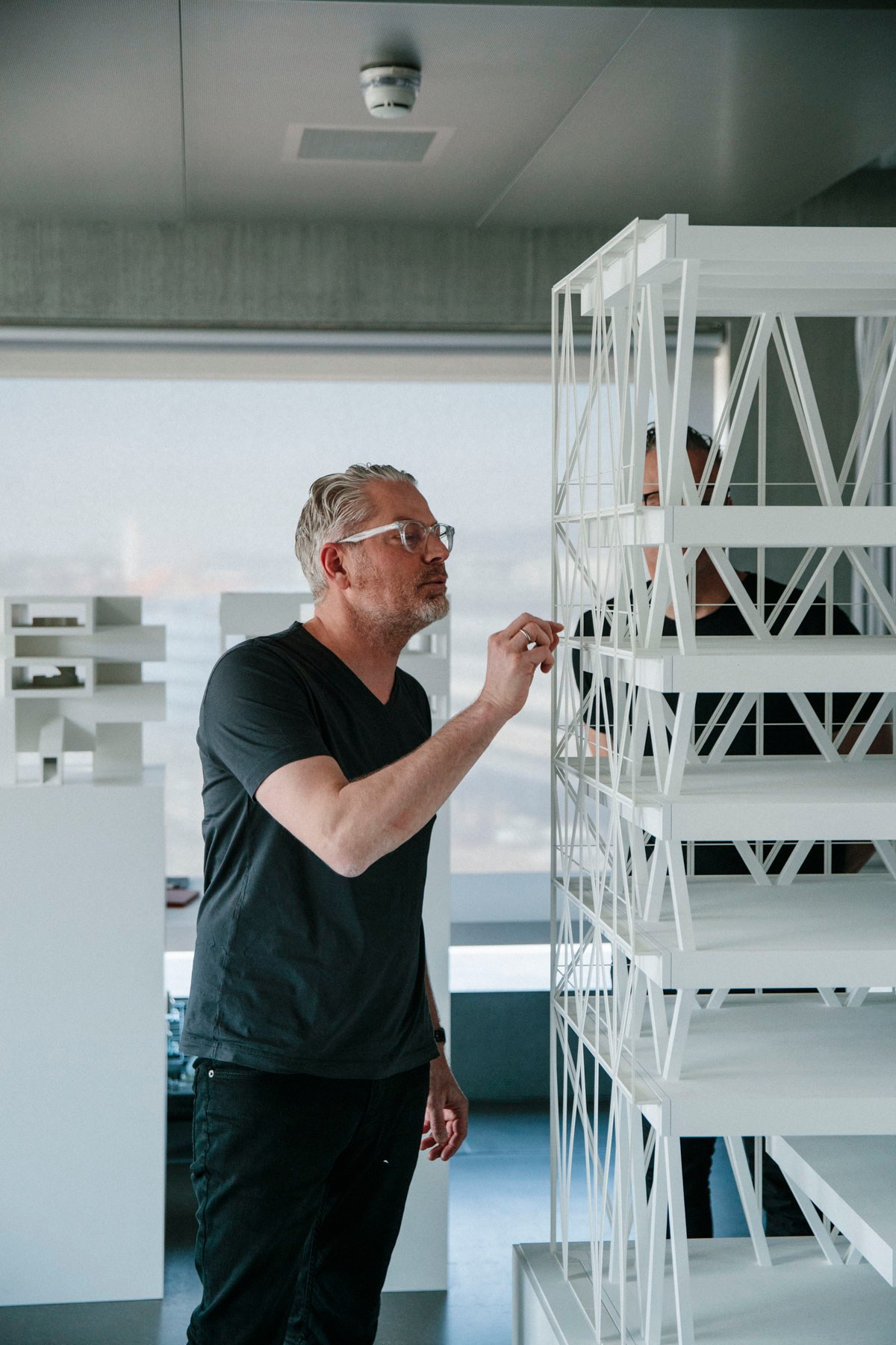Wim Eckert examines the model of the 'Taz' building