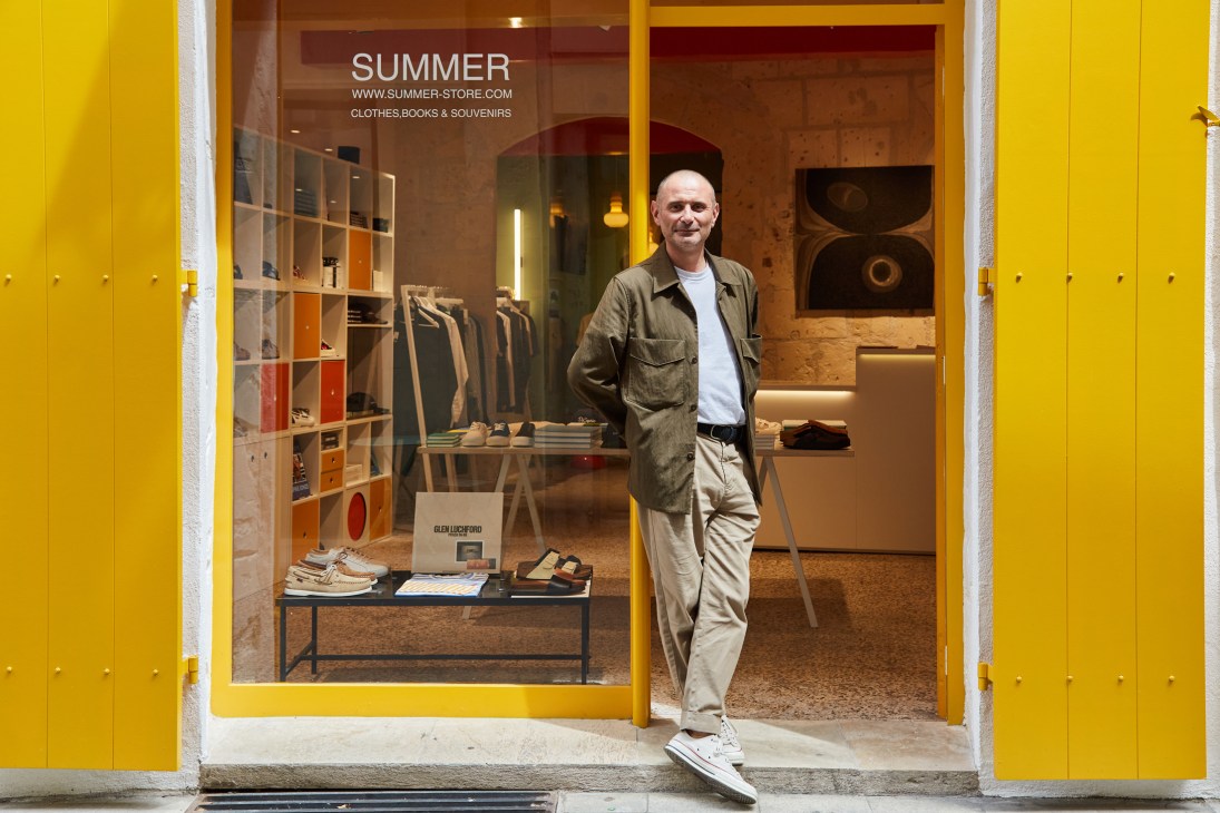 Colorful clothing display in Summer store showcasing vibrant summer pieces