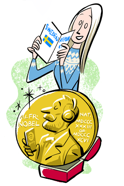 Swedish flag and symbols representing Sweden's soft power influence and progressive politics
