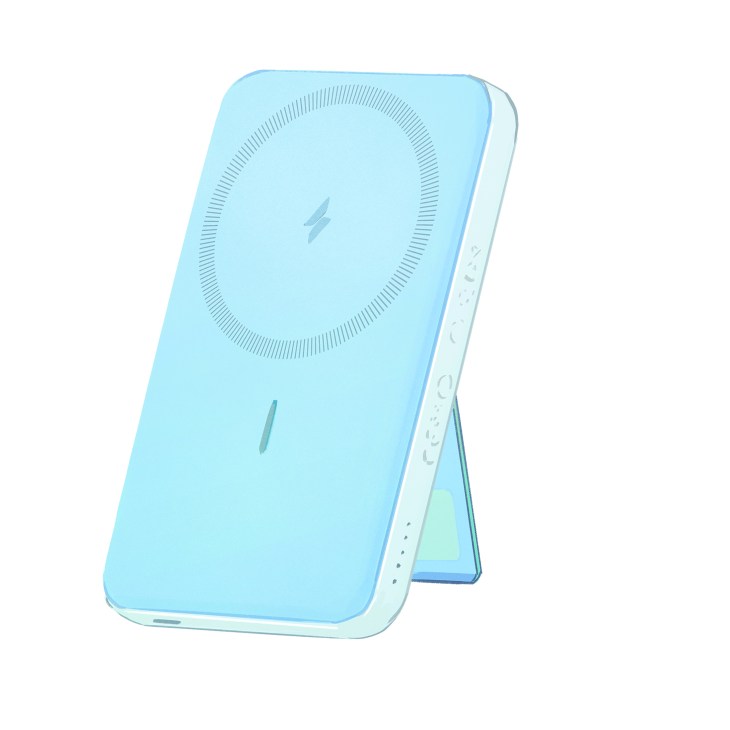 Anker 633 magnetic battery pack with kickstand attached to iPhone