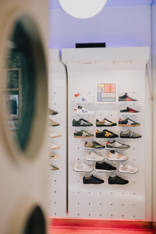 Display of Tisza retro Hungarian trainers including the classic Martfü model