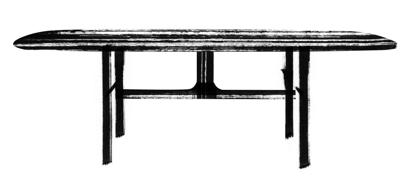 Detailed yet simple Torii coffee table collection by Tokyo-based Nendo for Minotti showcasing clean lines