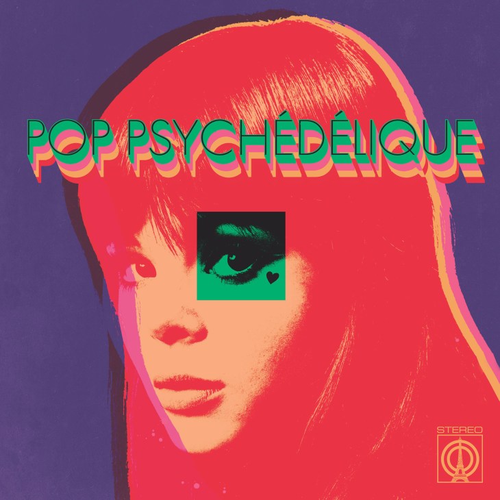 Pop Psychédélique compilation album cover featuring stylized portrait with psychedelic design elements