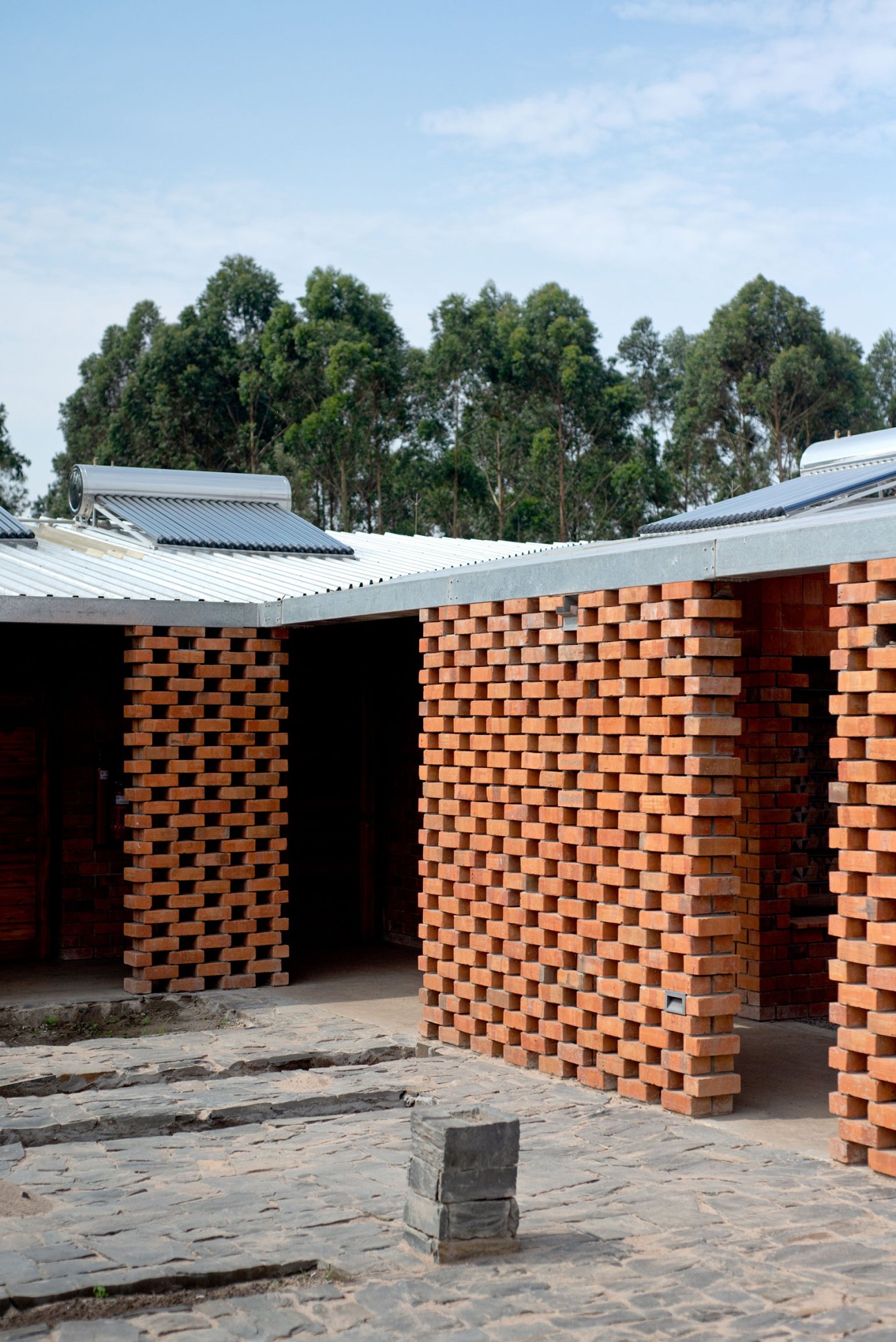 Detail view of the brick construction showing the craftsmanship and durability of local materials