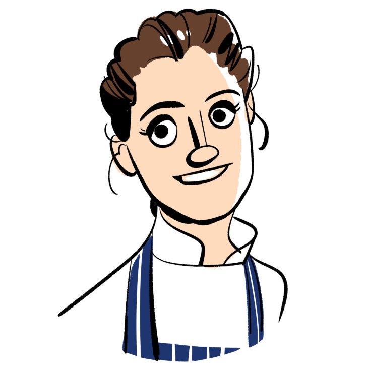 Elena Reygadas, chef and restaurateur, portrait illustration