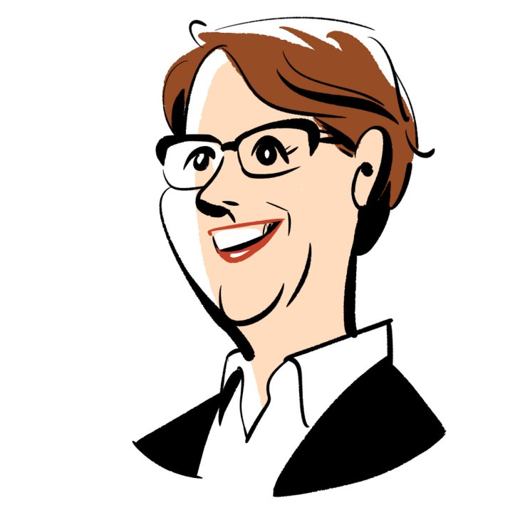 Mirkku Kullberg, CEO of Glasshouse Helsinki, portrait illustration