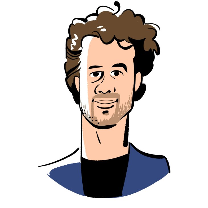 Larkin Erdmann, gallerist, portrait illustration