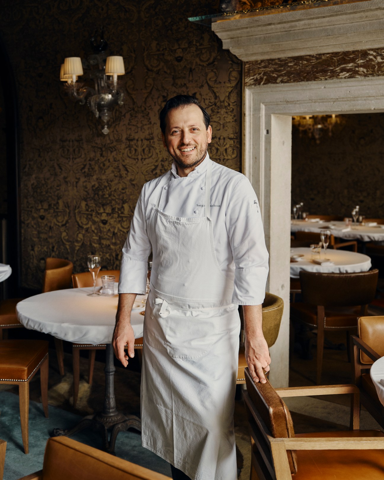 Chef Sergio Preziosa in Philippe Starck-designed dining room