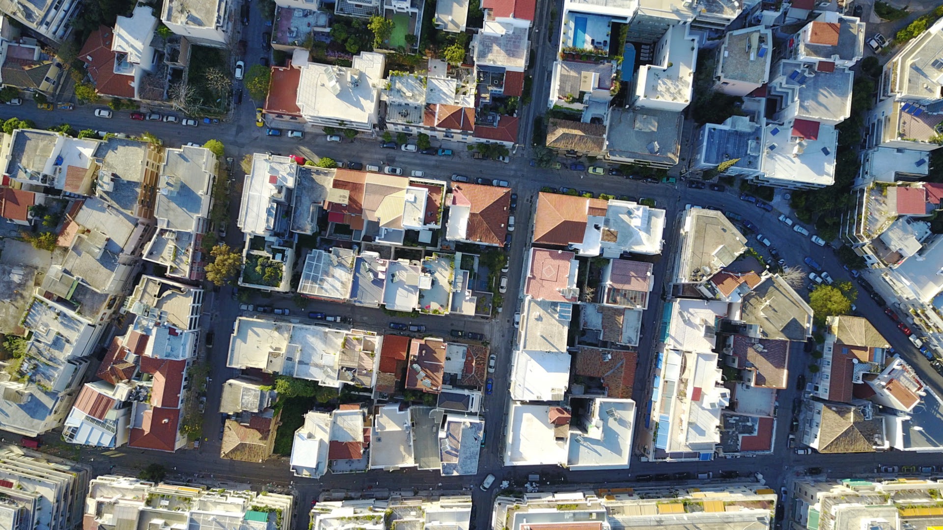 Bird's eye view of Athens