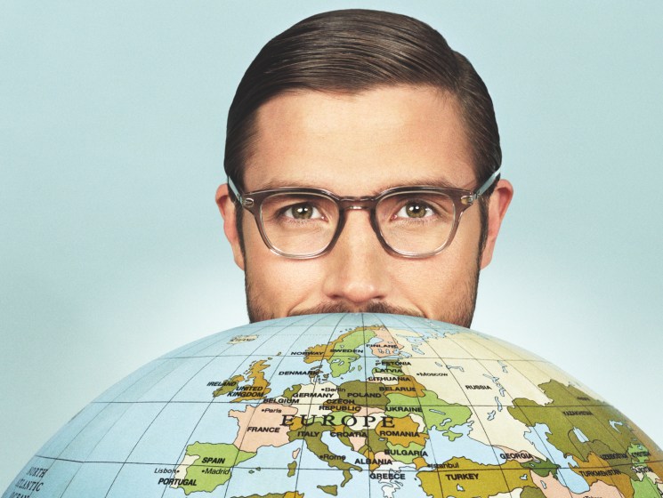 man and globe