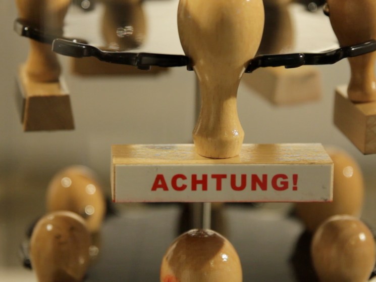 A stamp with word "Achtung!".