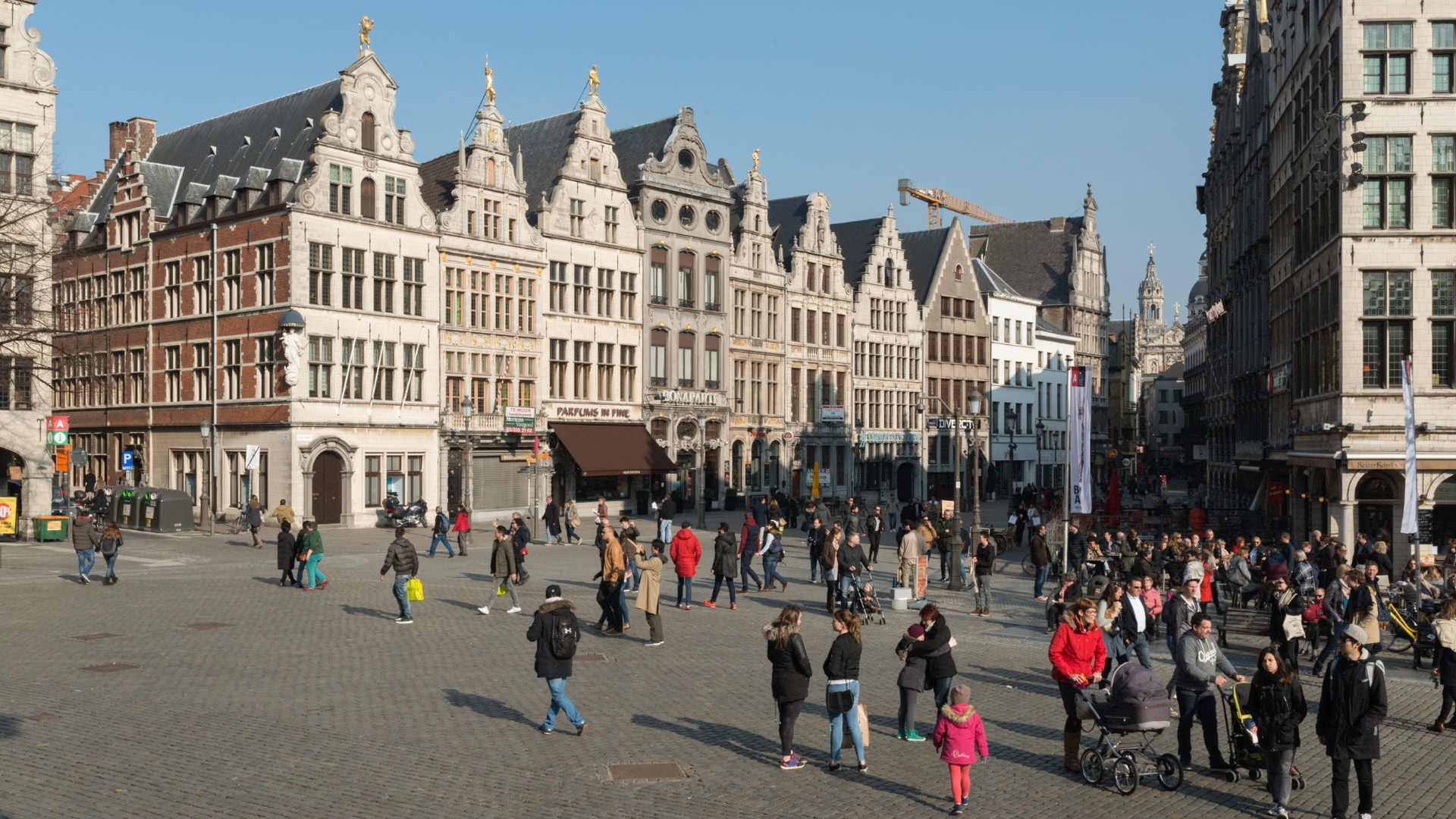 The city centre of Antwerp.