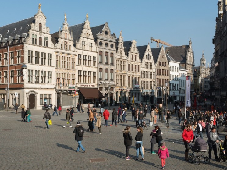The city centre of Antwerp.