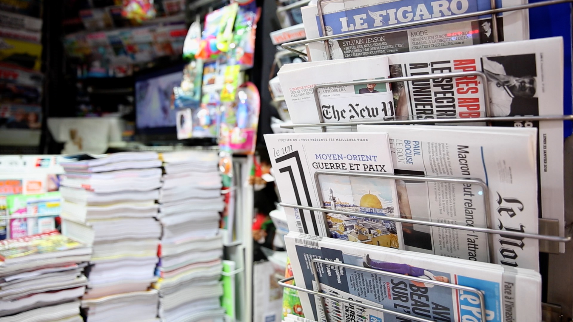 Newspapers at a kiosk