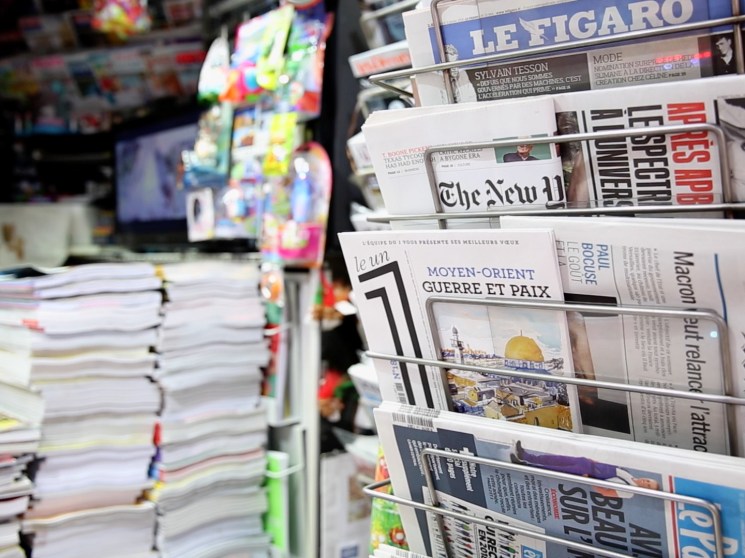 Newspapers at a kiosk