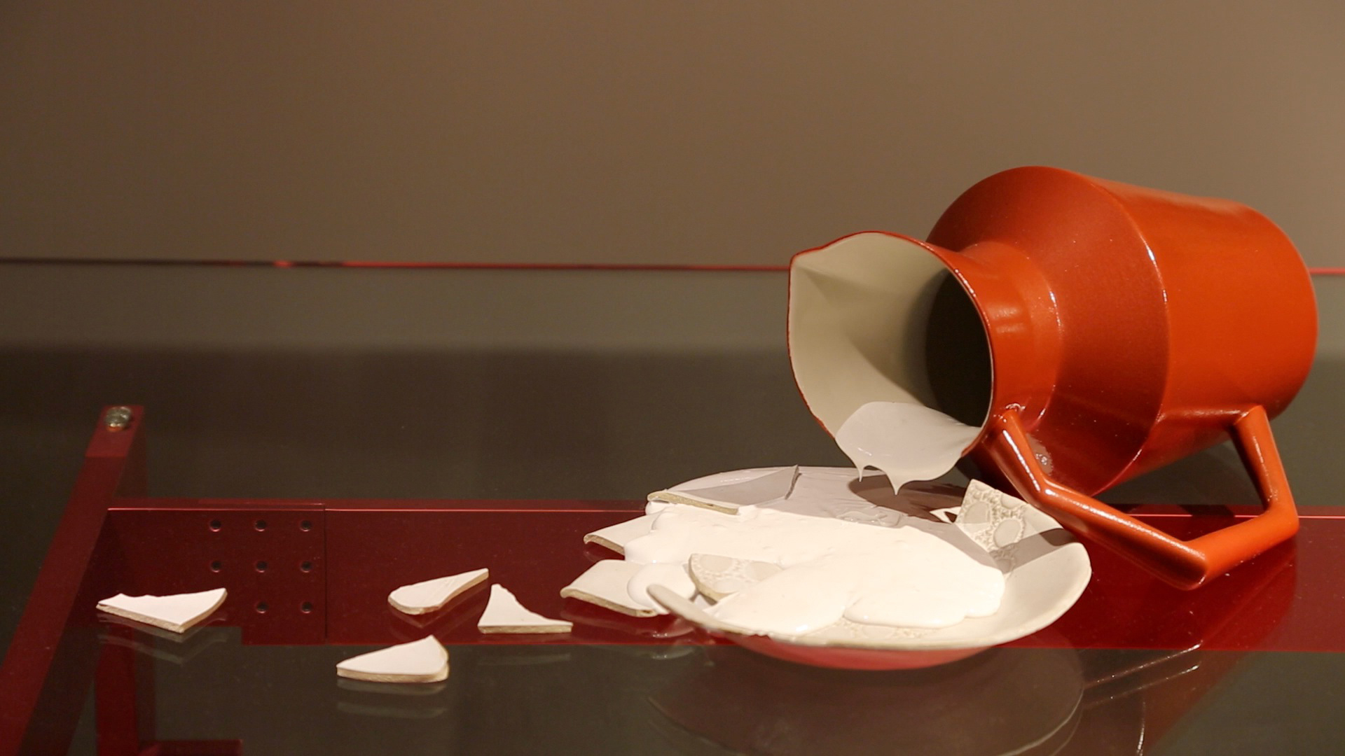 A broken jug displayed at Salone del Mobile.