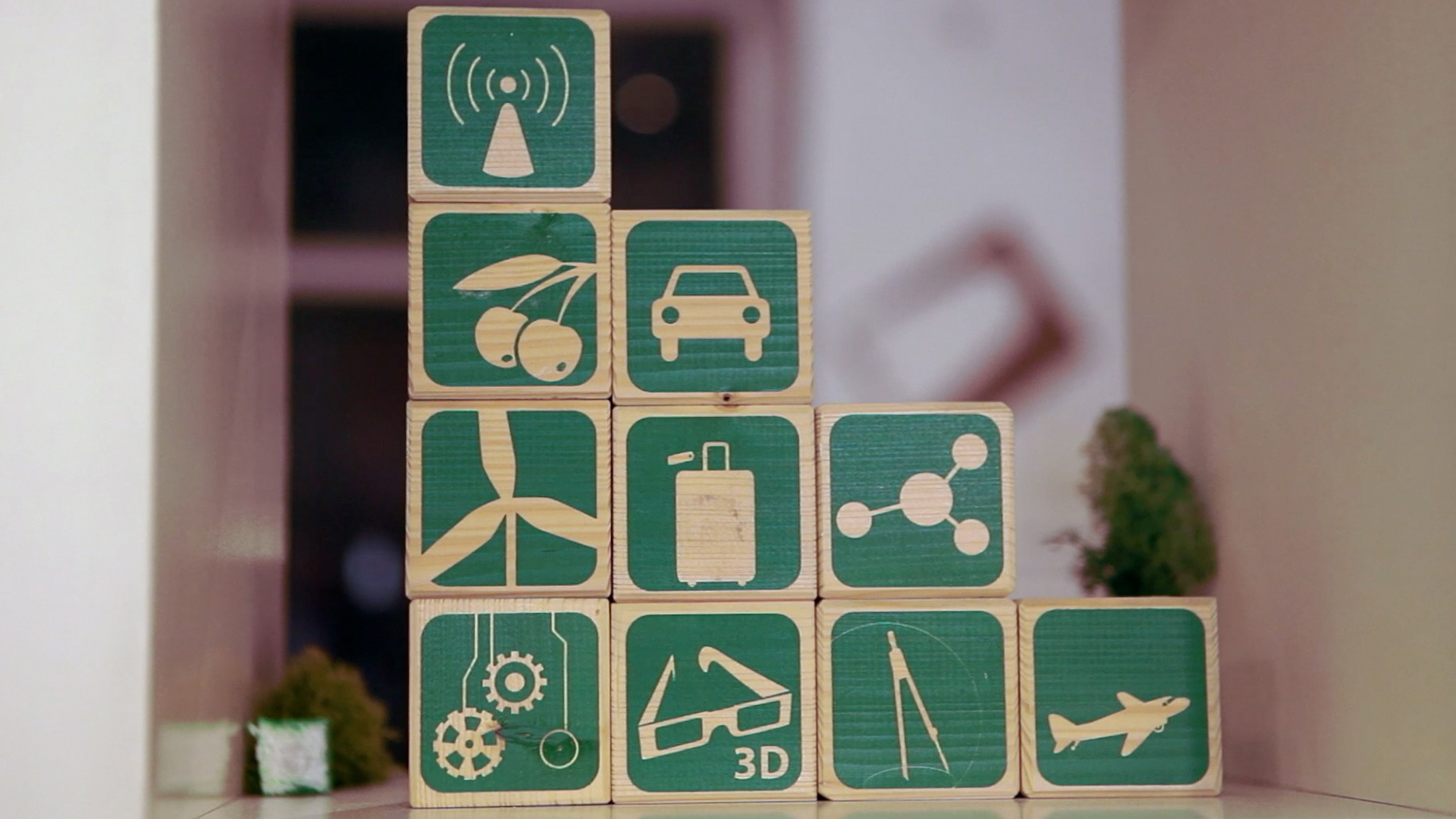 Wooden blocks.