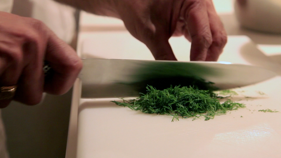 chopping dill