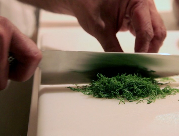 chopping dill