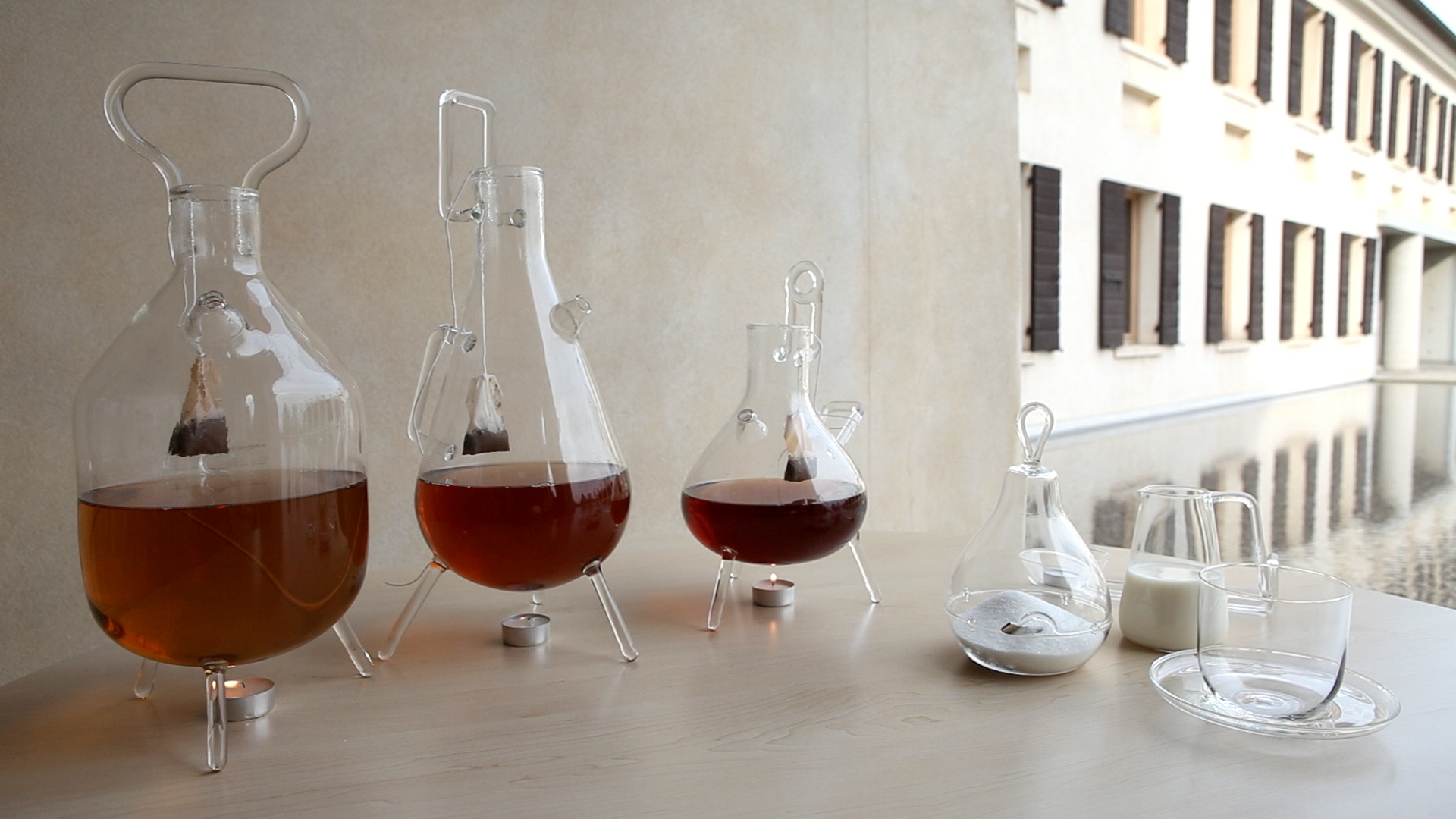Glass tea pots.