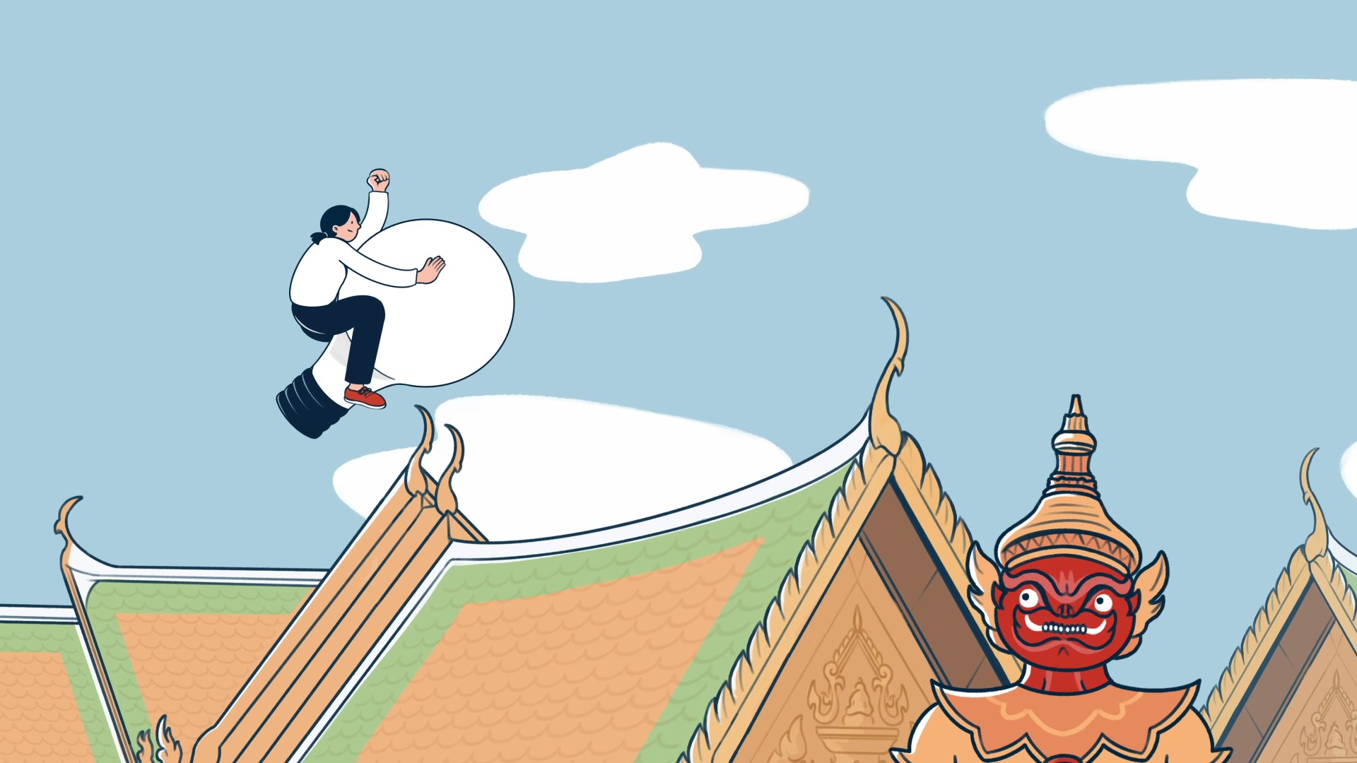 An illustration of Thai ancient architecture