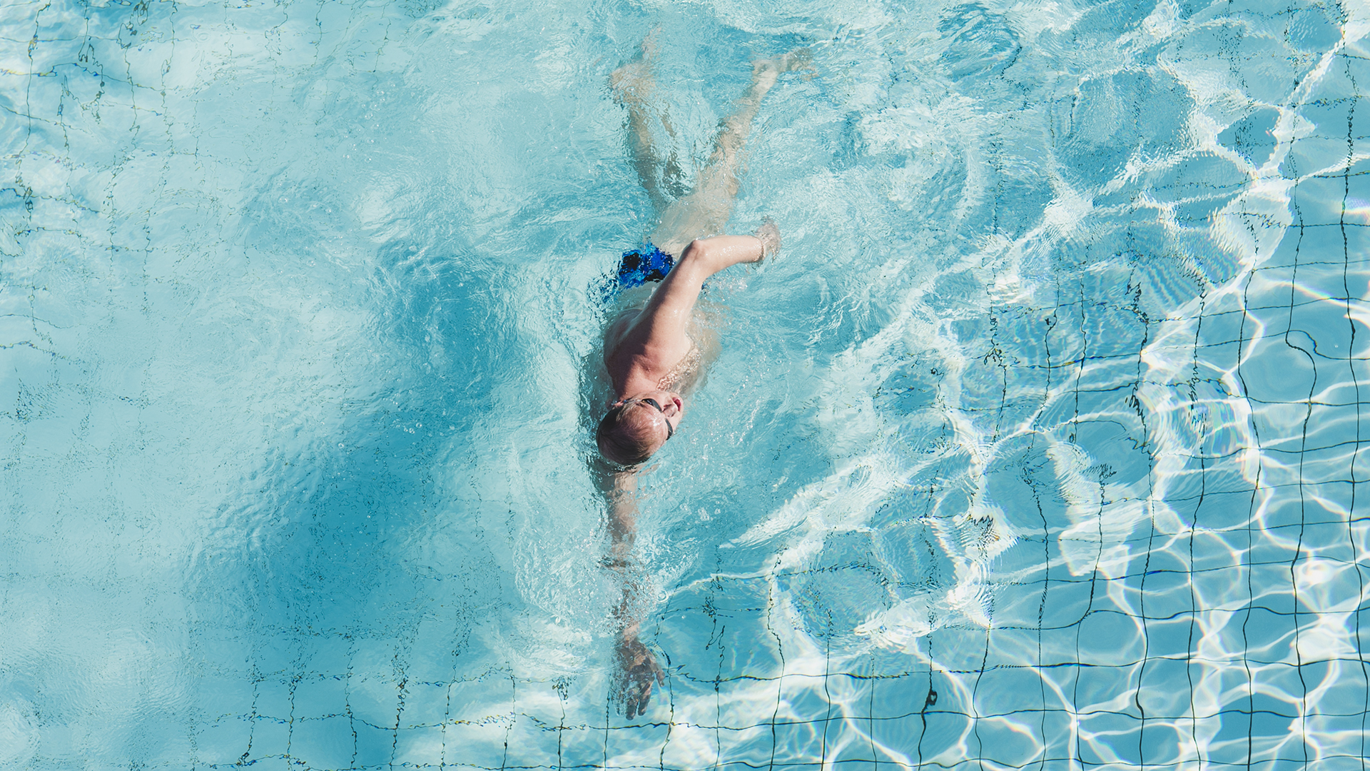 A swimmer in the pool.
