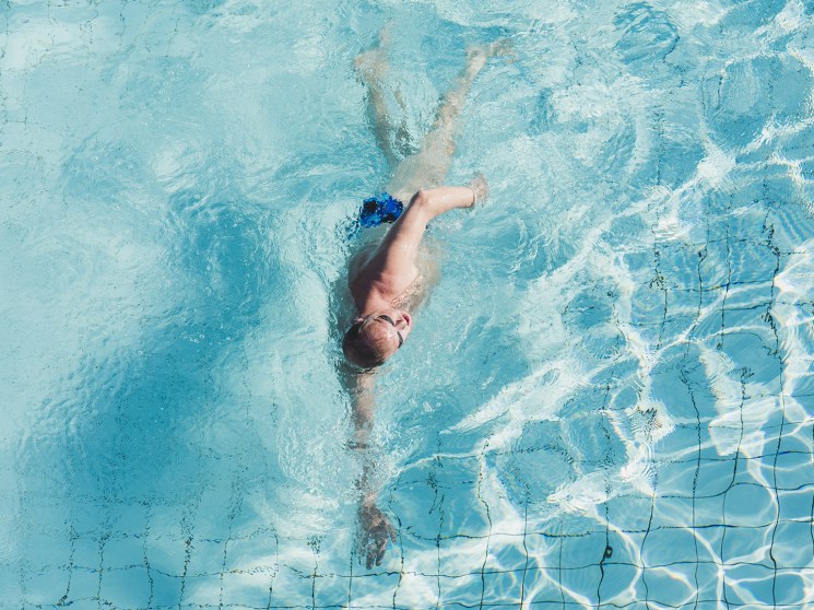 A swimmer in the pool.