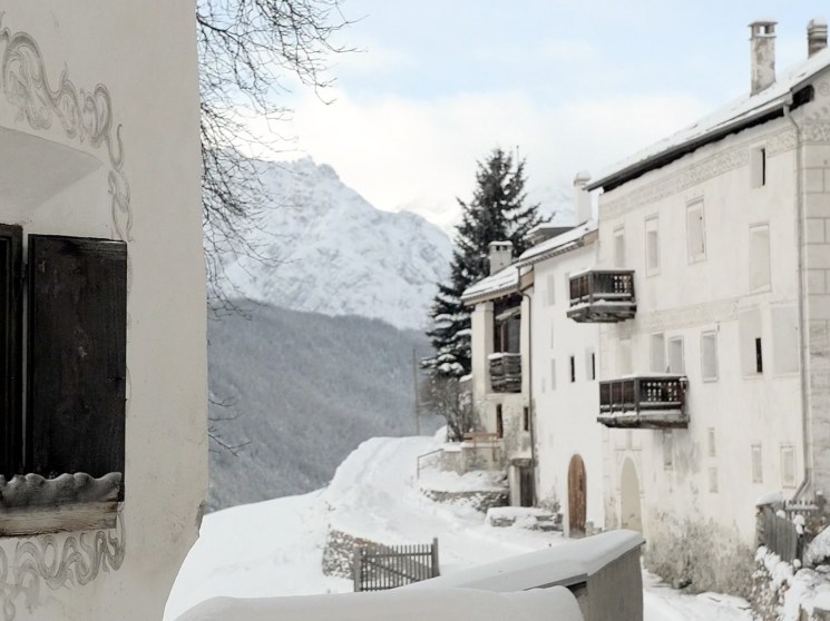 winter in a mountain village