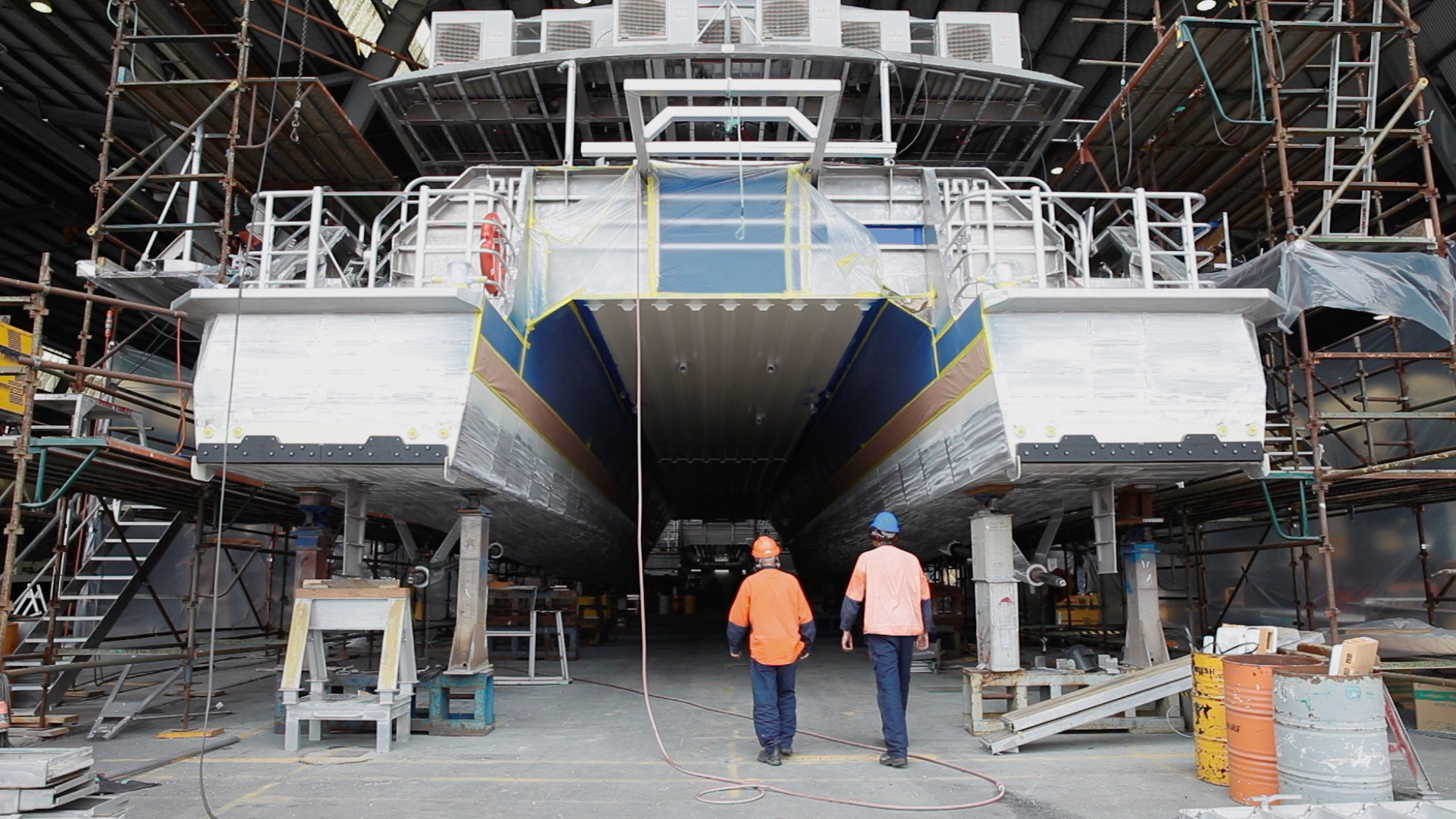 Incat ship yard in Tasmania.